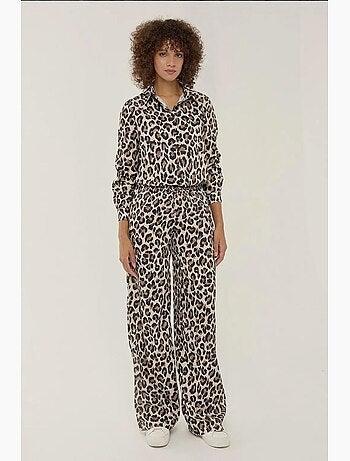 Pantaloni a gamba dritta con stampa leopardata hiccup