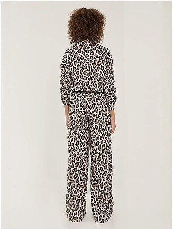 Pantaloni a gamba dritta con stampa leopardata hiccup