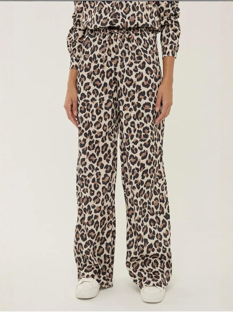 Pantaloni a gamba dritta con stampa leopardata hiccup Marrone - Kiabi