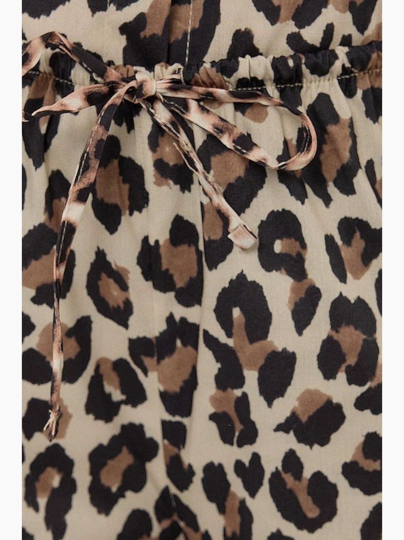 Pantaloni a gamba dritta con stampa leopardata hiccup Marrone - Kiabi