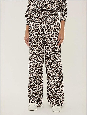 Pantaloni a gamba dritta con stampa leopardata