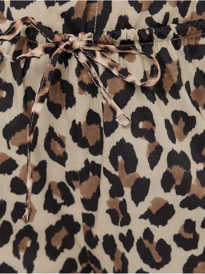 Pantaloni a gamba dritta con stampa leopardata Marrone - Kiabi