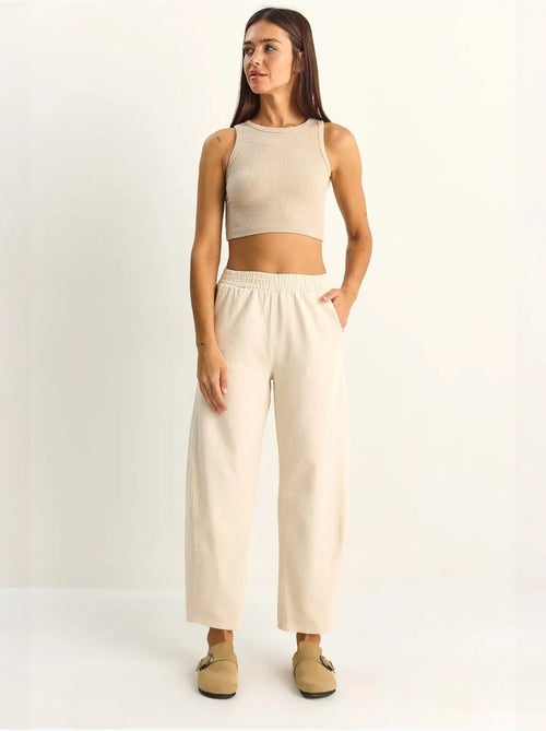 Pantaloni a gamba dritta con vita elastica e tasche lucci - Kiabi Pantaloni a gamba dritta con vita elastica e tasche lucci - Kiabi