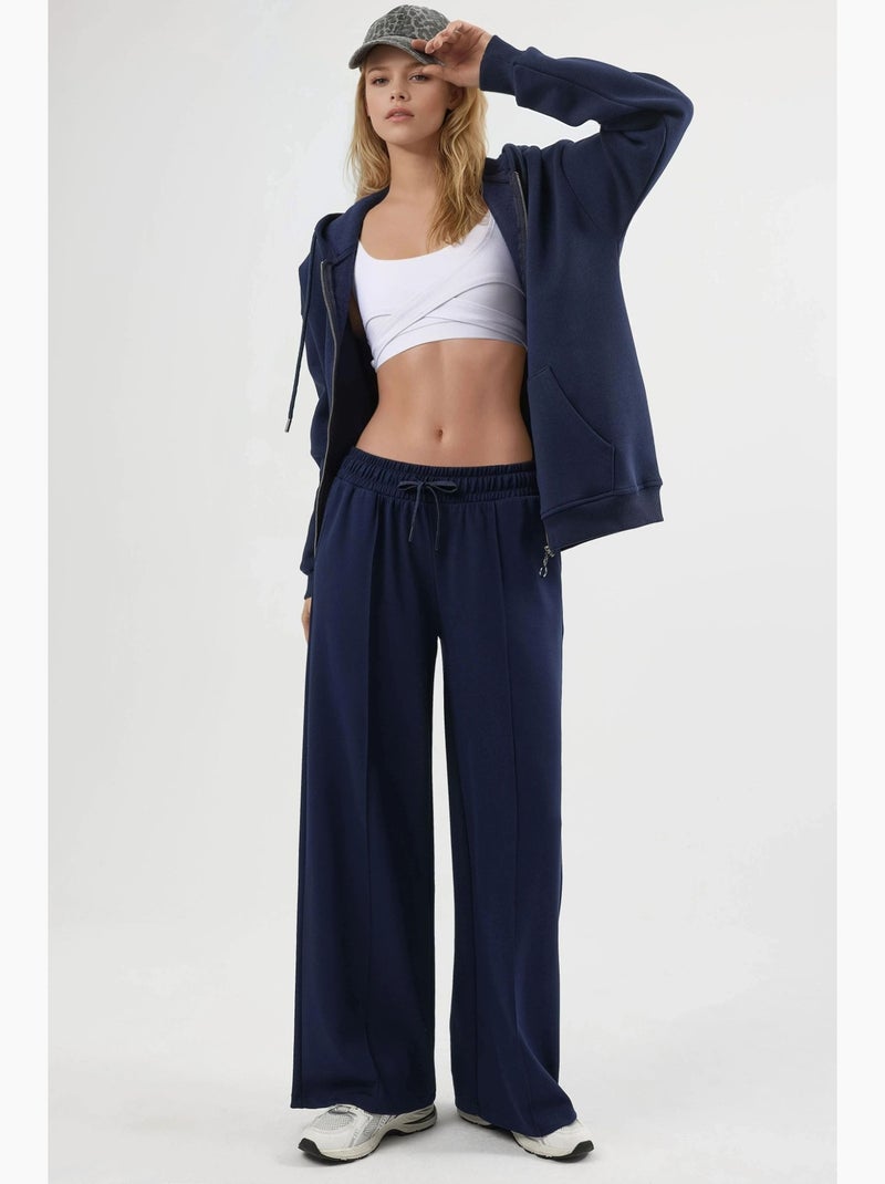 Pantaloni a gamba dritta con vita elasticizzata busem Blu marino - Kiabi
