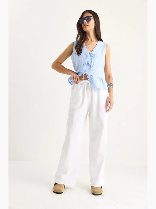 Pantaloni a gamba dritta con vita elasticizzata lucci - Kiabi Pantaloni a gamba dritta con vita elasticizzata lucci - Kiabi