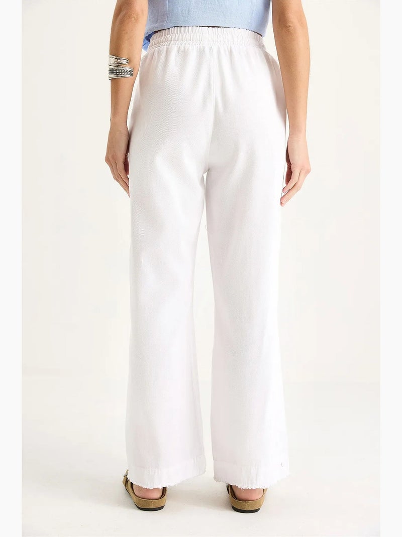 Pantaloni a gamba dritta con vita elasticizzata lucci Bianco - Kiabi