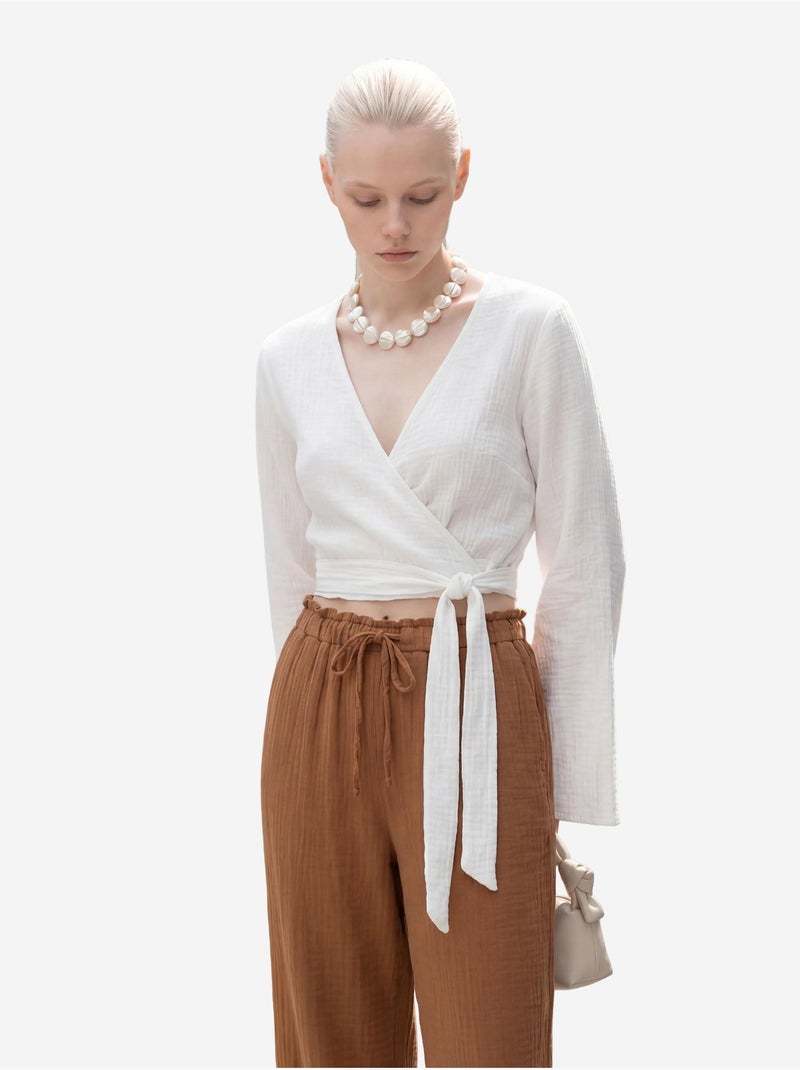 Pantaloni a gamba dritta con vita elasticizzata my fashion Marrone chiaro - Kiabi