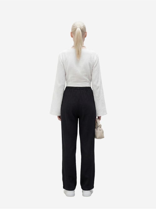Pantaloni a gamba dritta con vita elasticizzata my fashion - Kiabi Pantaloni a gamba dritta con vita elasticizzata my fashion - Kiabi