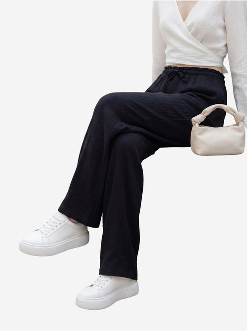 Pantaloni a gamba dritta con vita elasticizzata my fashion - Kiabi Pantaloni a gamba dritta con vita elasticizzata my fashion - Kiabi
