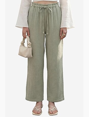 Pantaloni a gamba dritta con vita elasticizzata my fashion