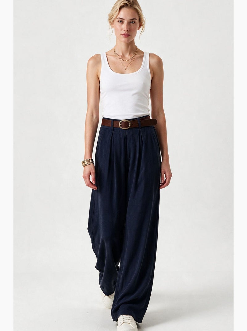 Pantaloni a gamba dritta istanbul Blu marino - Kiabi