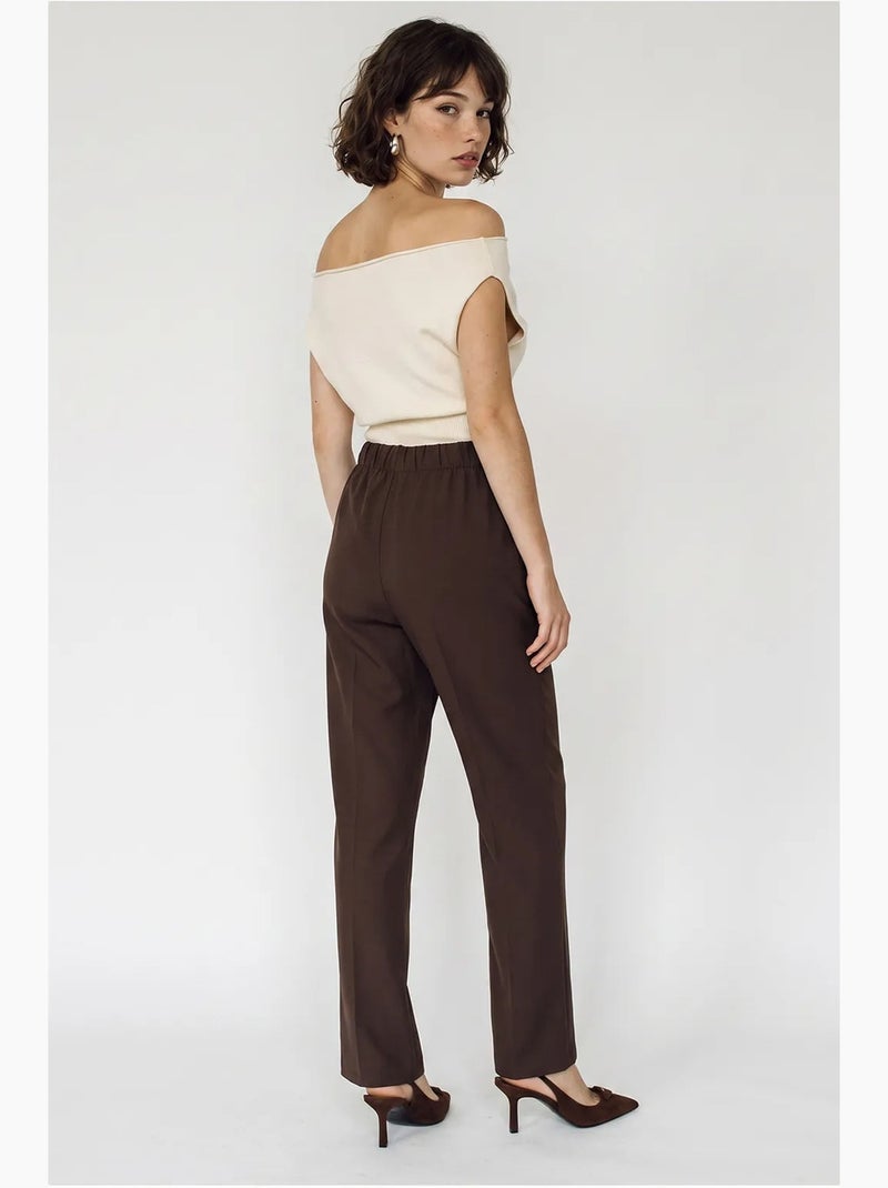 Pantaloni a gamba dritta lucci Marrone cioccolato - Kiabi