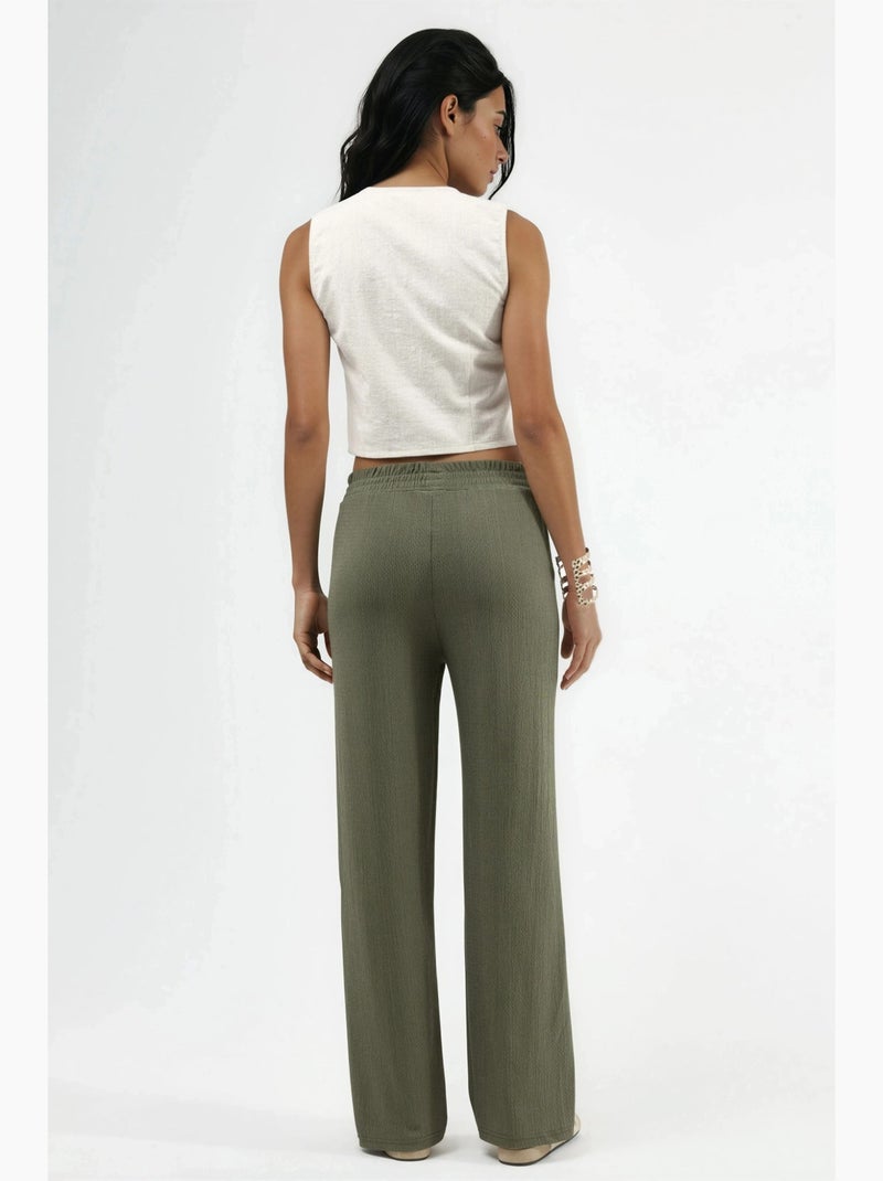 Pantaloni a gamba dritta testurizzati hiccup Cachi - Kiabi