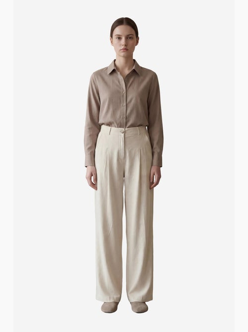 Pantaloni a gamba larga a pieghe a vita alta my fashion - Kiabi