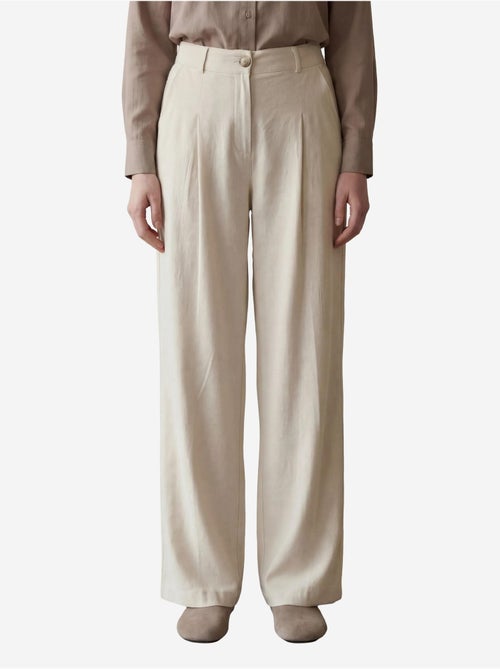 Pantaloni a gamba larga a pieghe a vita alta my fashion - Kiabi