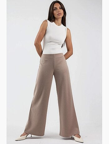 Pantaloni a gamba larga a vita alta busem
