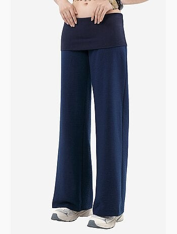 Pantaloni a gamba larga a vita alta busem