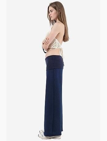 Pantaloni a gamba larga a vita alta busem
