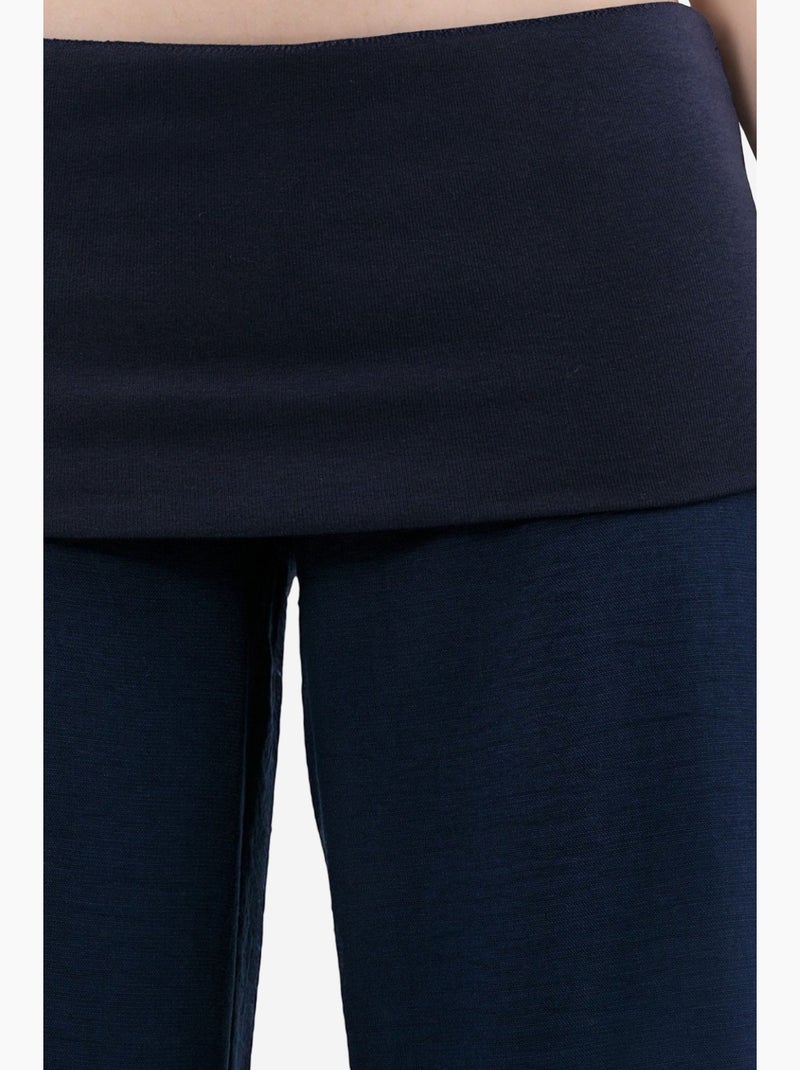 Pantaloni a gamba larga a vita alta busem Blu marino - Kiabi