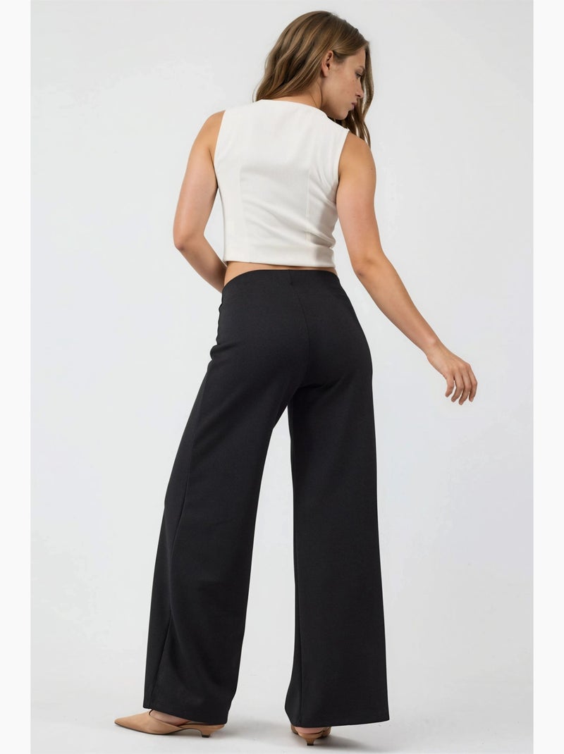 Pantaloni a gamba larga a vita alta busem Nero - Kiabi