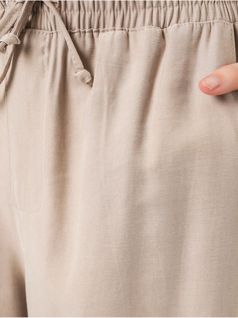 Pantaloni a gamba larga a vita alta con tasca bdart Beige argilla - Kiabi