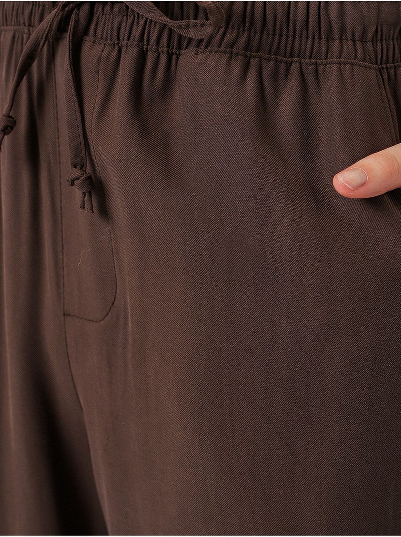 Pantaloni a gamba larga a vita alta con tasca bdart Marrone cioccolato - Kiabi