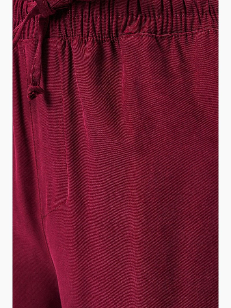 Pantaloni a gamba larga a vita alta con tasca bdart Rosso bordeaux - Kiabi