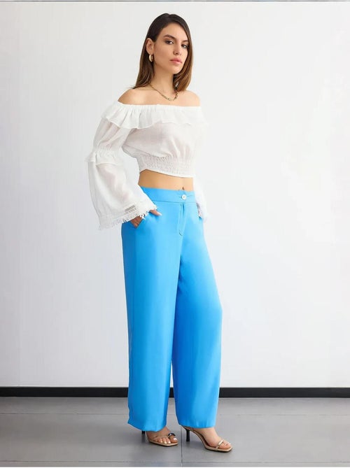 Pantaloni a gamba larga a vita alta hiccup - Kiabi Pantaloni a gamba larga a vita alta hiccup - Kiabi
