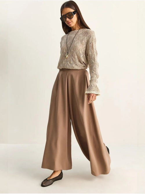 Pantaloni a gamba larga a vita alta lucci - Kiabi Pantaloni a gamba larga a vita alta lucci - Kiabi