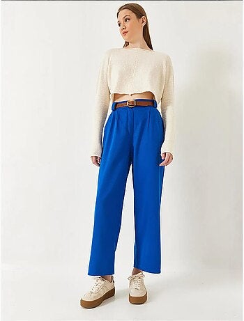 Pantaloni a gamba larga con cintura lucci