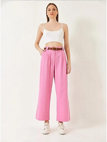 Pantaloni a gamba larga con cintura lucci