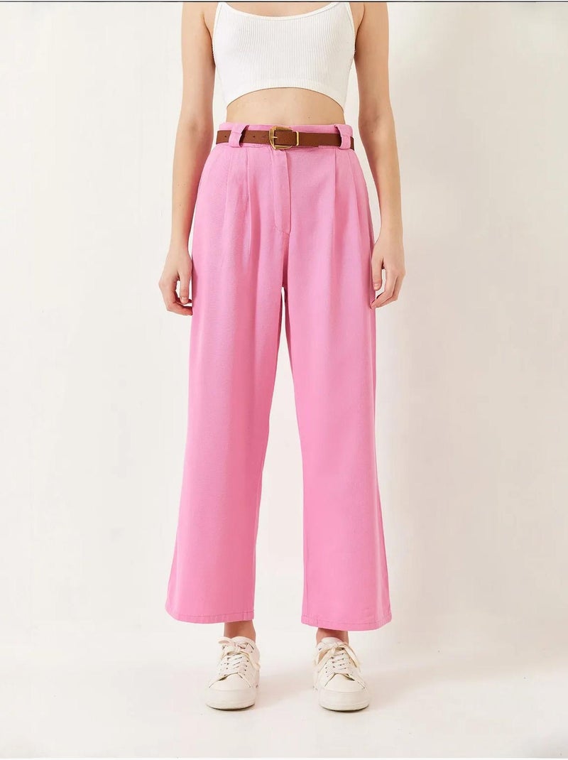 Pantaloni a gamba larga con cintura lucci Rosa chiaro - Kiabi