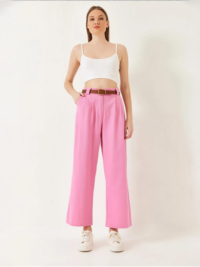 Pantaloni a gamba larga con cintura lucci Rosa chiaro - Kiabi