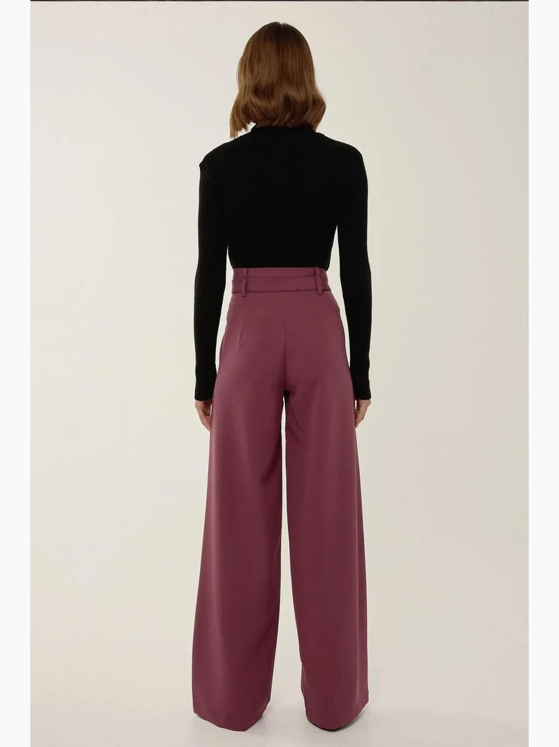 Pantaloni a gamba larga con doppia vita hiccup Rosso bordeaux - Kiabi