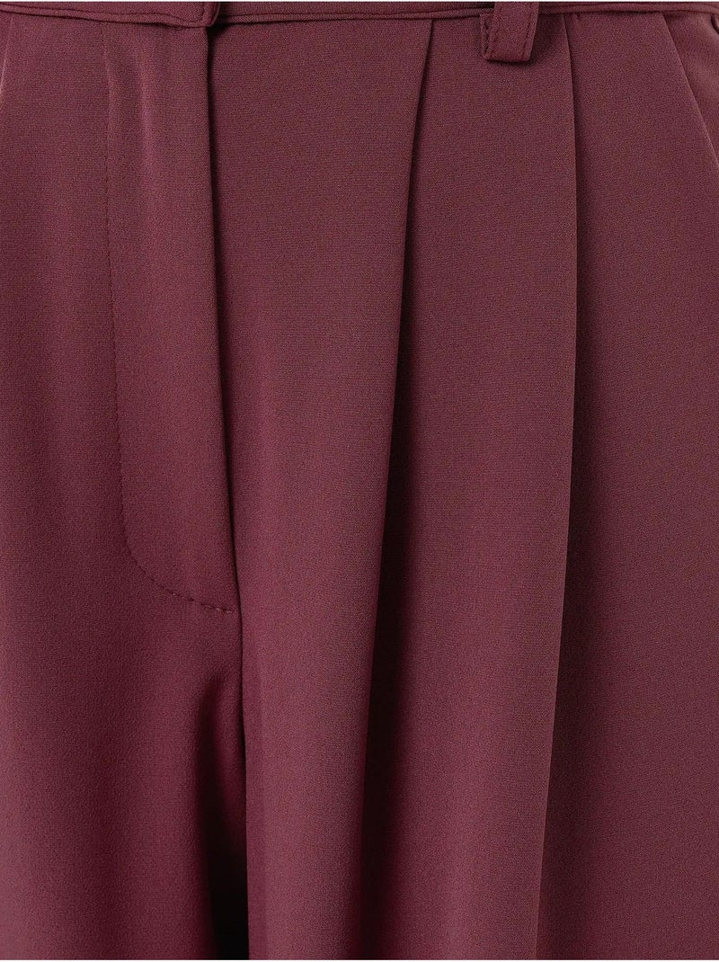 Pantaloni a gamba larga con doppia vita Rosso bordeaux - Kiabi