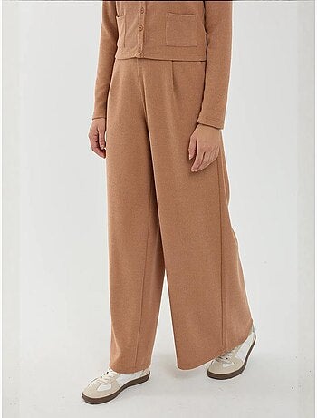 Pantaloni a gamba larga con elastico in vita