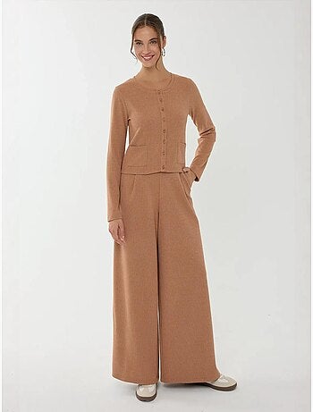 Pantaloni a gamba larga con elastico in vita