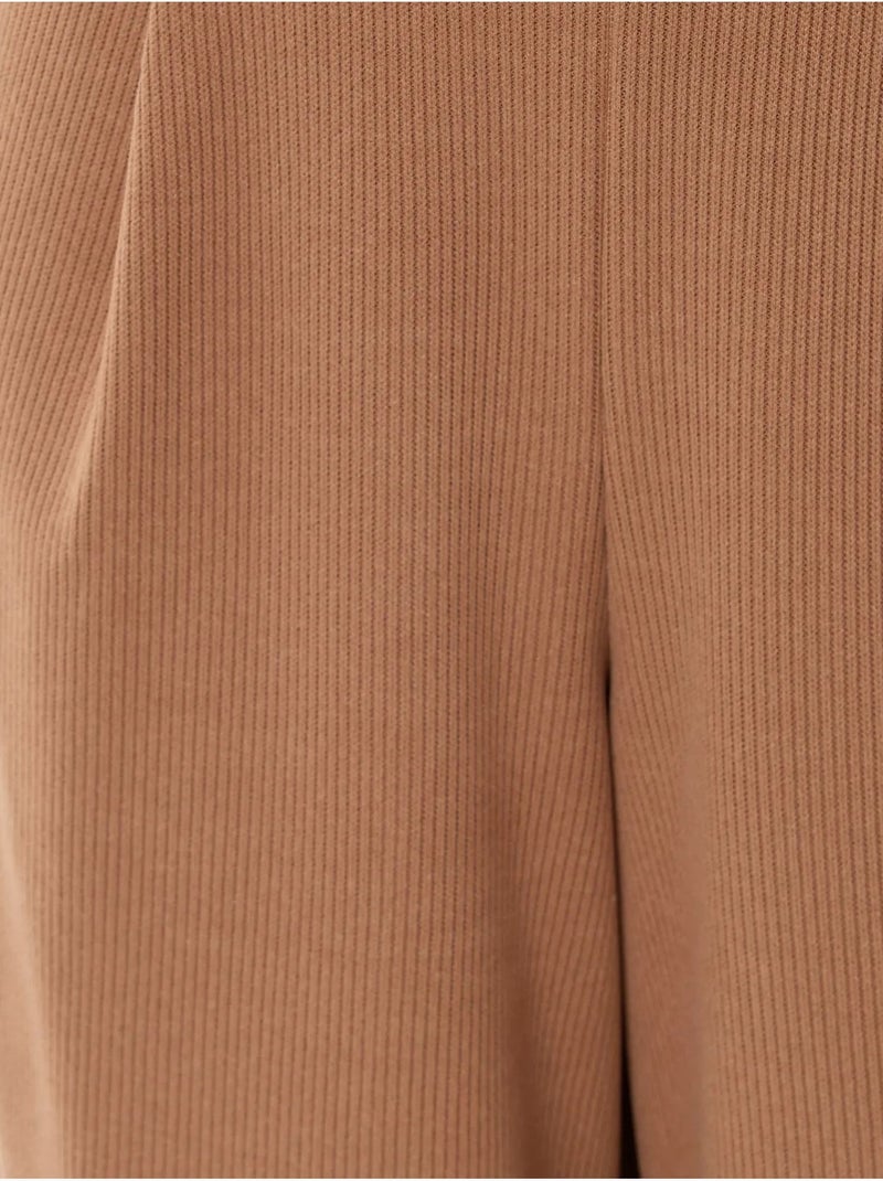 Pantaloni a gamba larga con elastico in vita Marrone - Kiabi