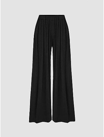 Pantaloni a gamba larga con elastico in vita