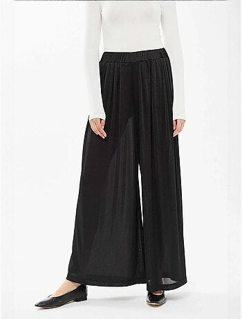 Pantaloni a gamba larga con elastico in vita