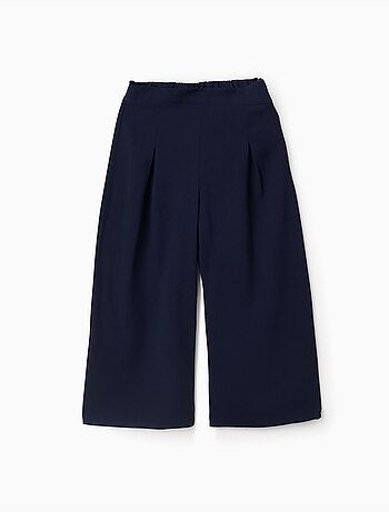Pantaloni a gamba larga con pieghe frontali
