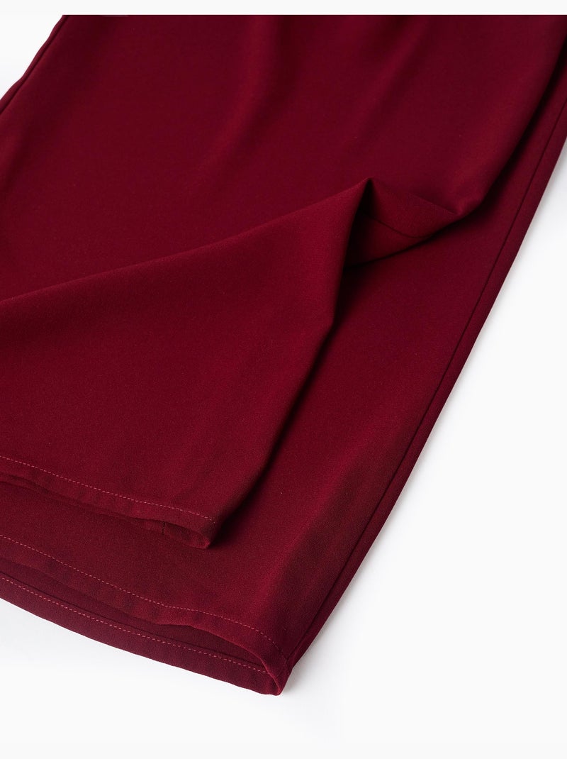 Pantaloni a gamba larga con pieghe frontali Rosso scuro - Kiabi
