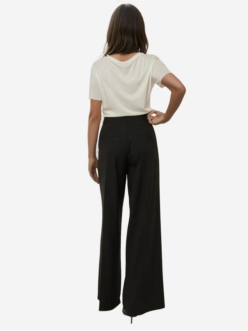 Pantaloni a gamba larga con pieghe hiccup Nero - Kiabi