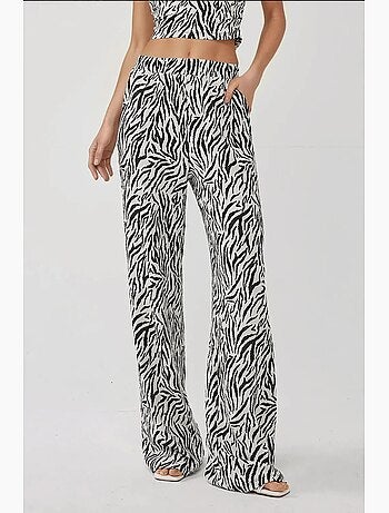 Pantaloni a gamba larga con stampa zebrata hiccup