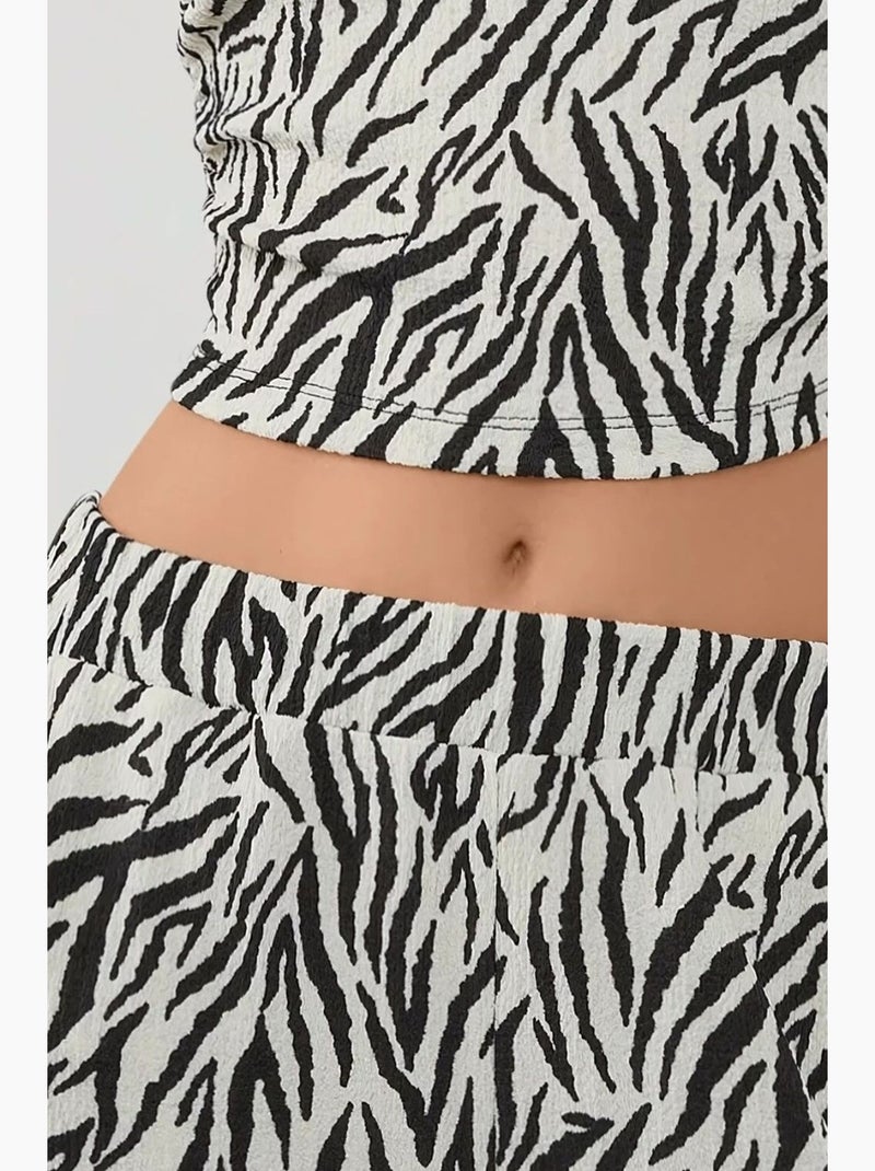 Pantaloni a gamba larga con stampa zebrata hiccup Multicolore - Kiabi