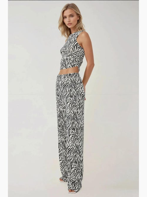 Pantaloni a gamba larga con stampa zebrata hiccup - Kiabi