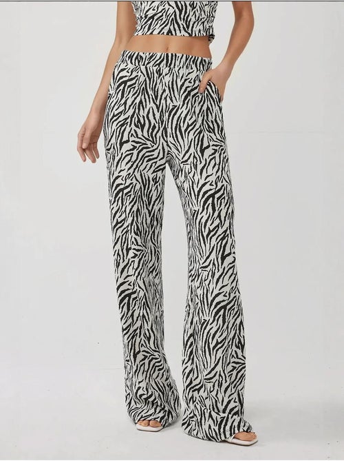 Pantaloni a gamba larga con stampa zebrata - Kiabi