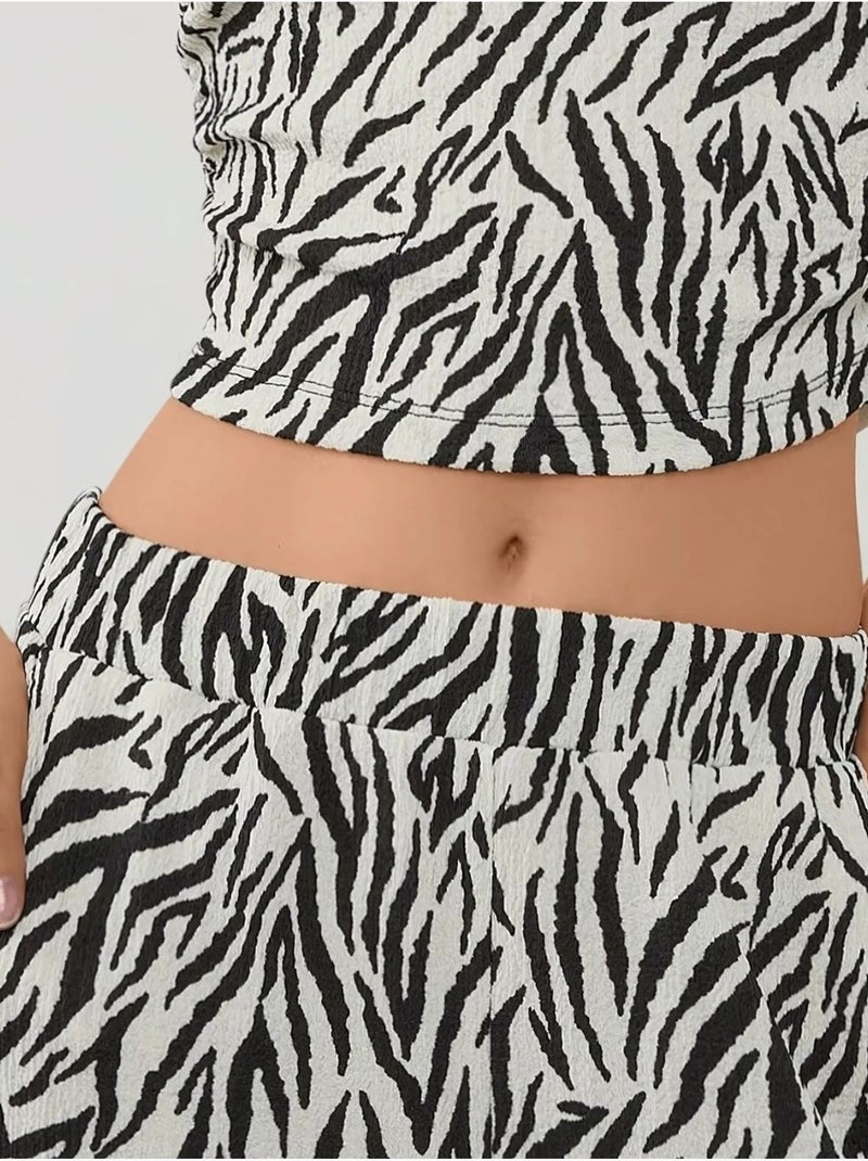 Pantaloni a gamba larga con stampa zebrata Multicolore - Kiabi