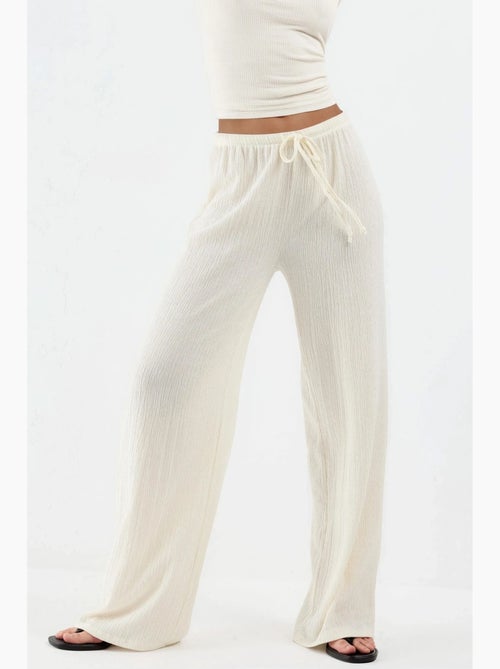 Pantaloni a gamba larga con vita con coulisse busem - Kiabi