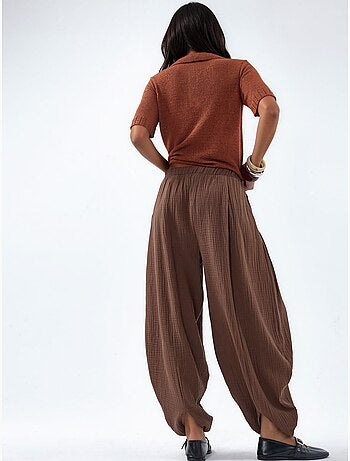 Pantaloni a gamba larga con vita elastica busem
